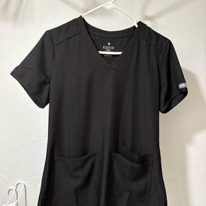 Med Couture Women's Classic Black Scrub Top